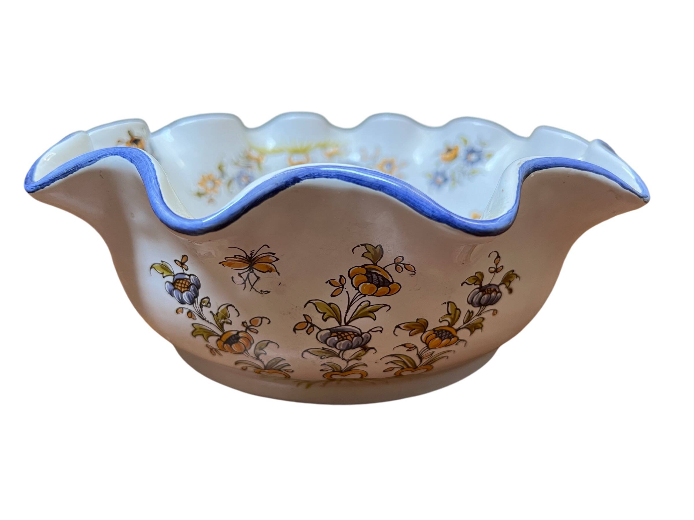 Moustiers earthenware salad bowl
