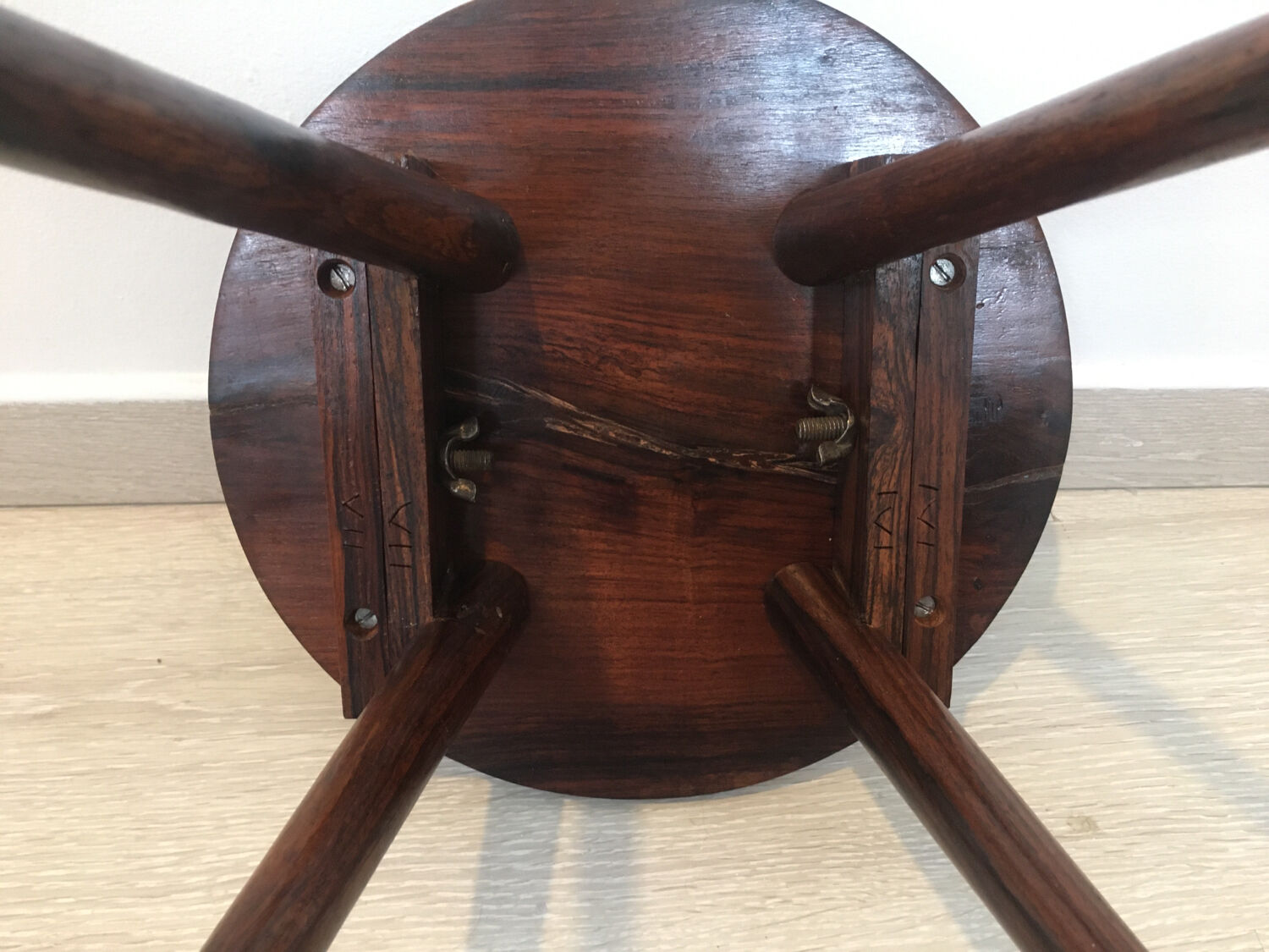 Inlaid wood side table