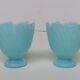 Duo de coquetiers en opaline de foire