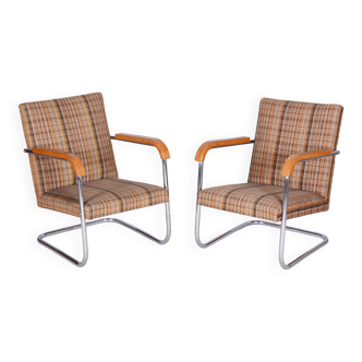 Paire de fauteuils Bauhaus originaux, Mücke - Melder, Design: Anton Lorenz, 1930s
