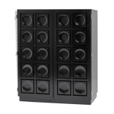 Black Brutalist Bar Cabinet with Graphic Patterned Doors, Belgium 1970s