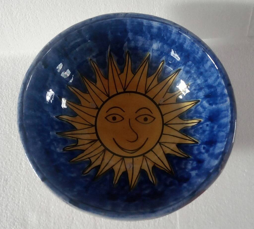 Hand Painted Moroccan Large Ceramic Blue Bowl