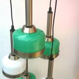 Suspension en verre de Murano vert et blanc de Vistosi Italie 1960