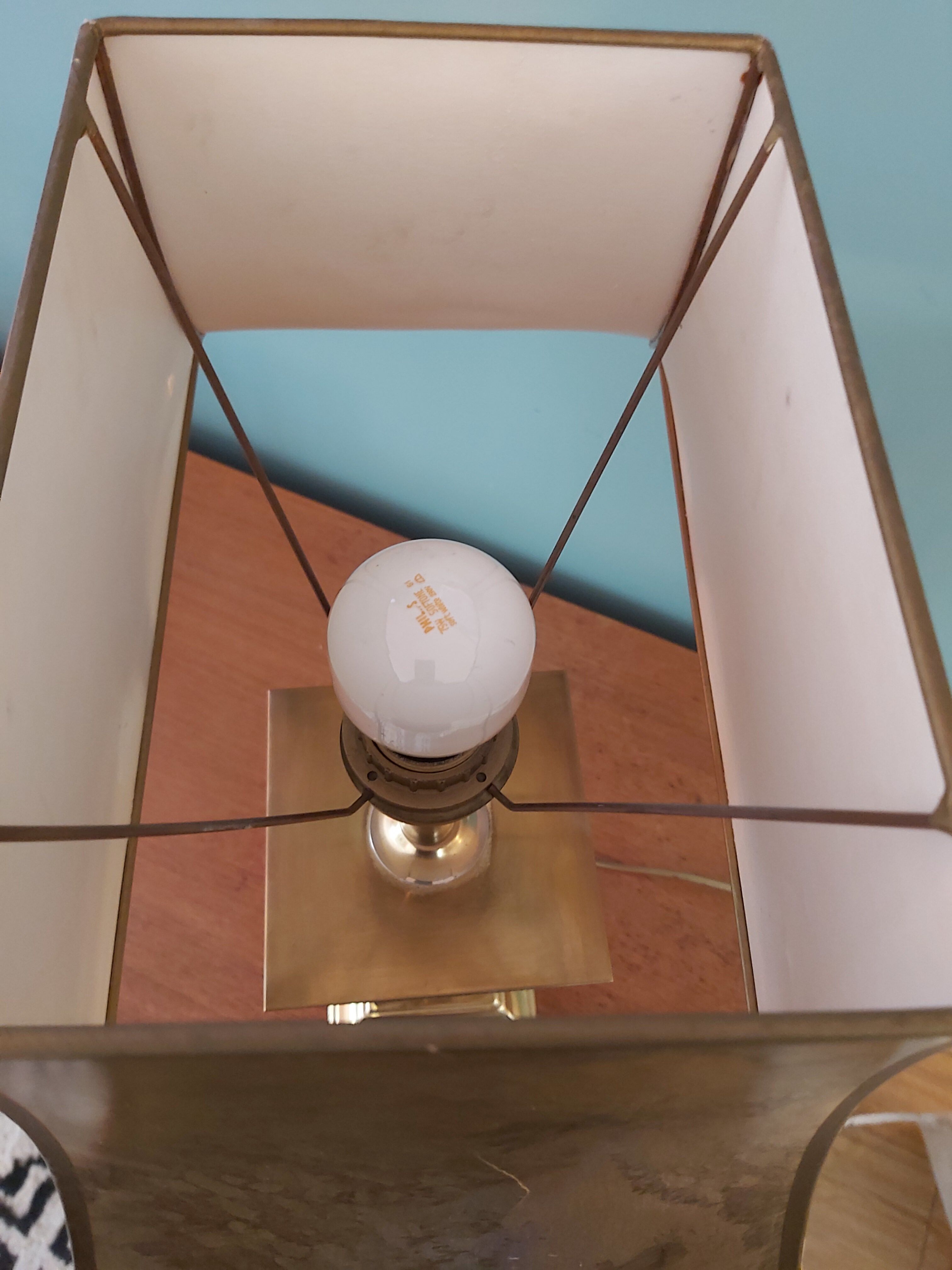 Lamp Le Dauphin in Plexiglas and brass from the 70