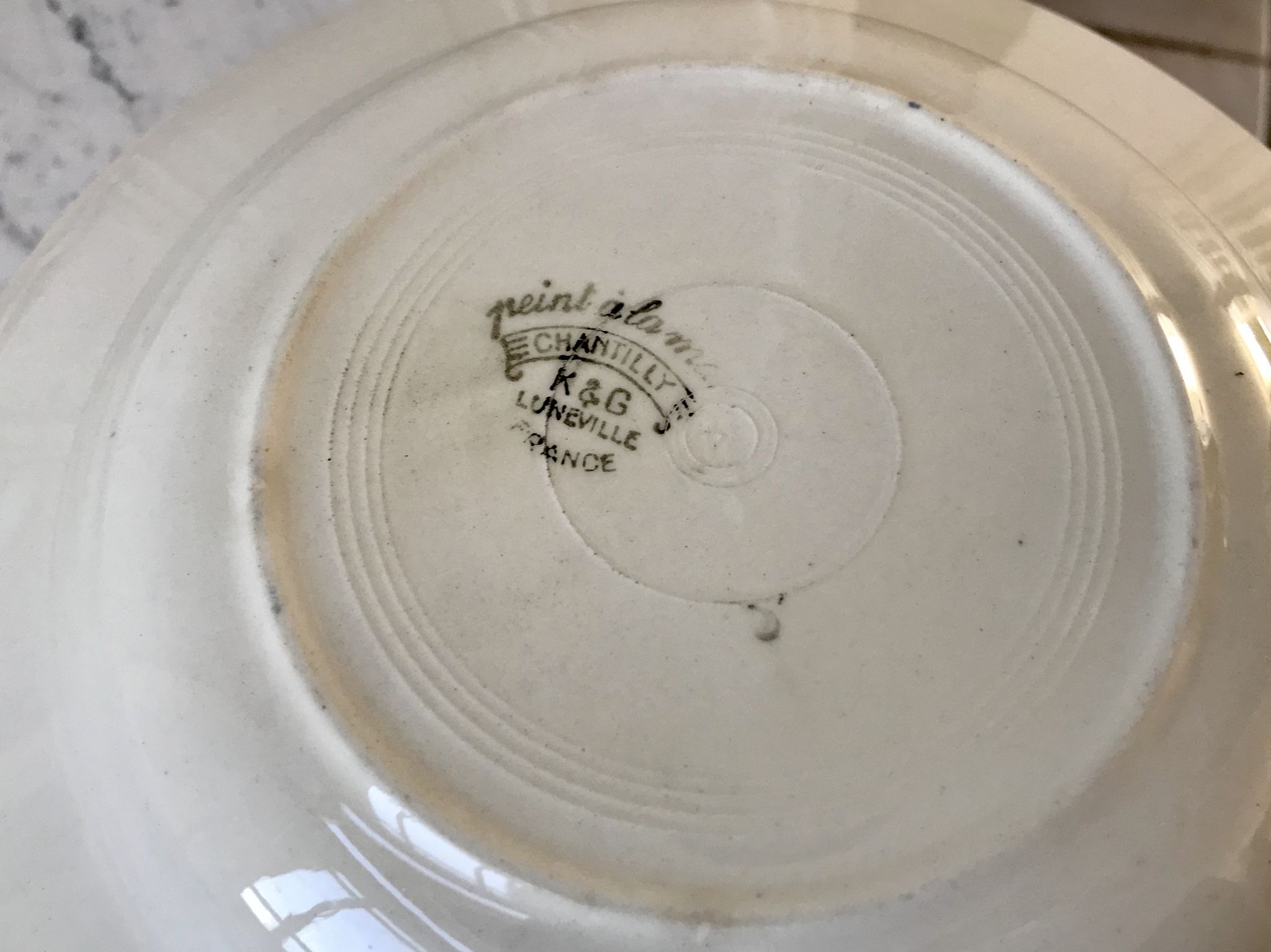Set of 6 mismatched hollow plates Digoin Sarreguemines and Lunéville 40s