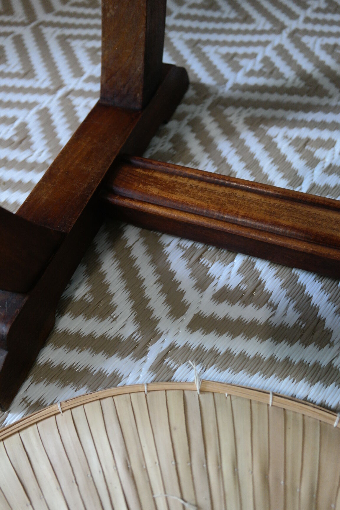 Vintage boat deck bench and canning