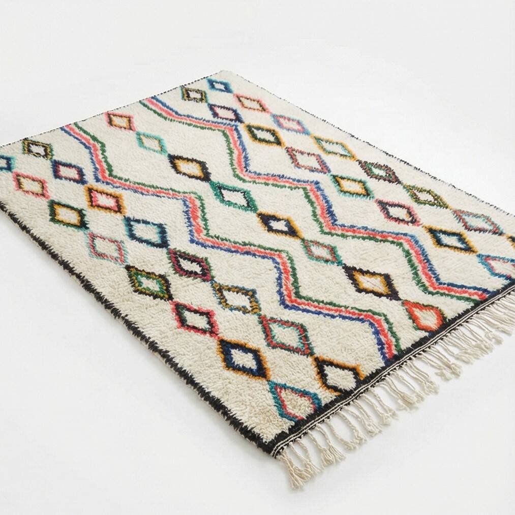 Traditional colourful Azilal Moroccan rug