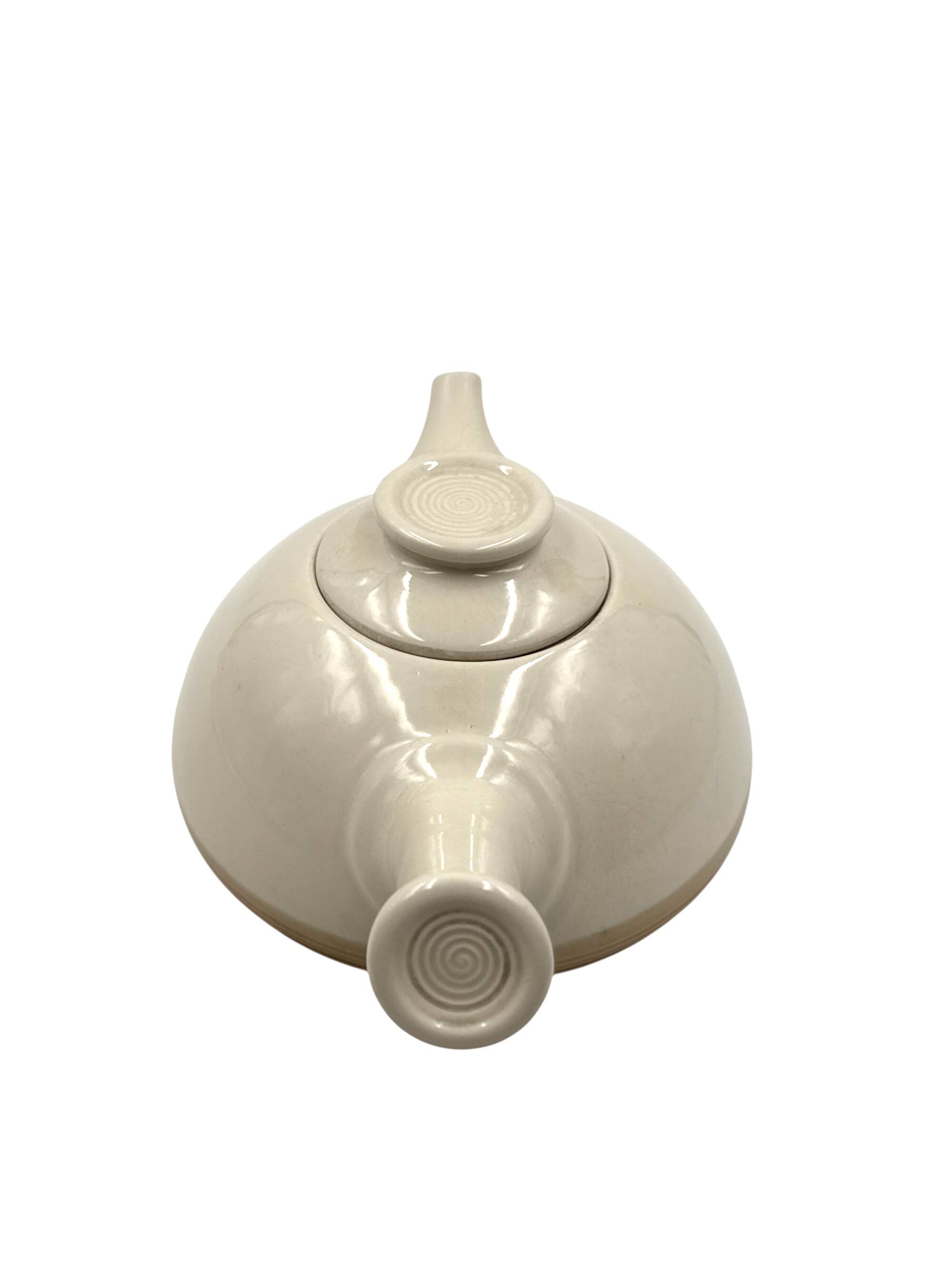 Mid-century Modern cream gres teapot, Franco Bucci Italy ca. 1970