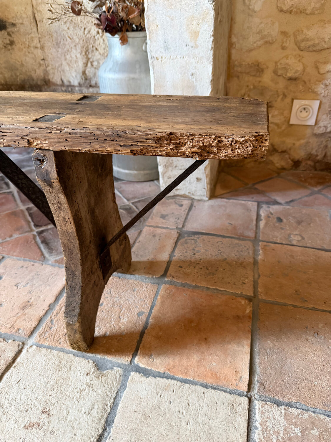 Banc de ferme rénové