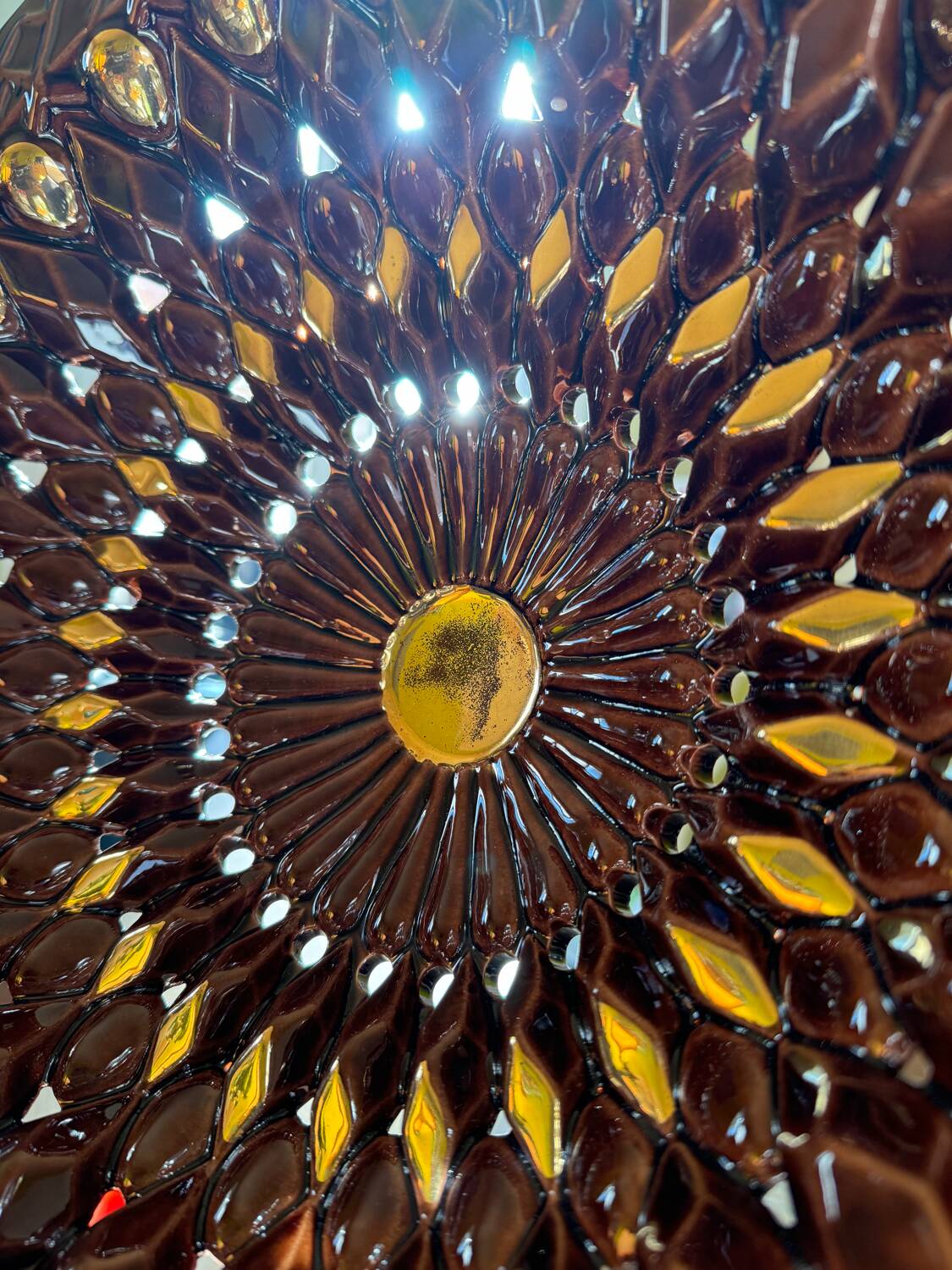 Large decorative openwork ceramic dish Vallauris 60s