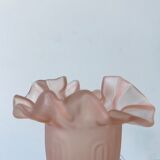Art deco vase in pink frosted glass