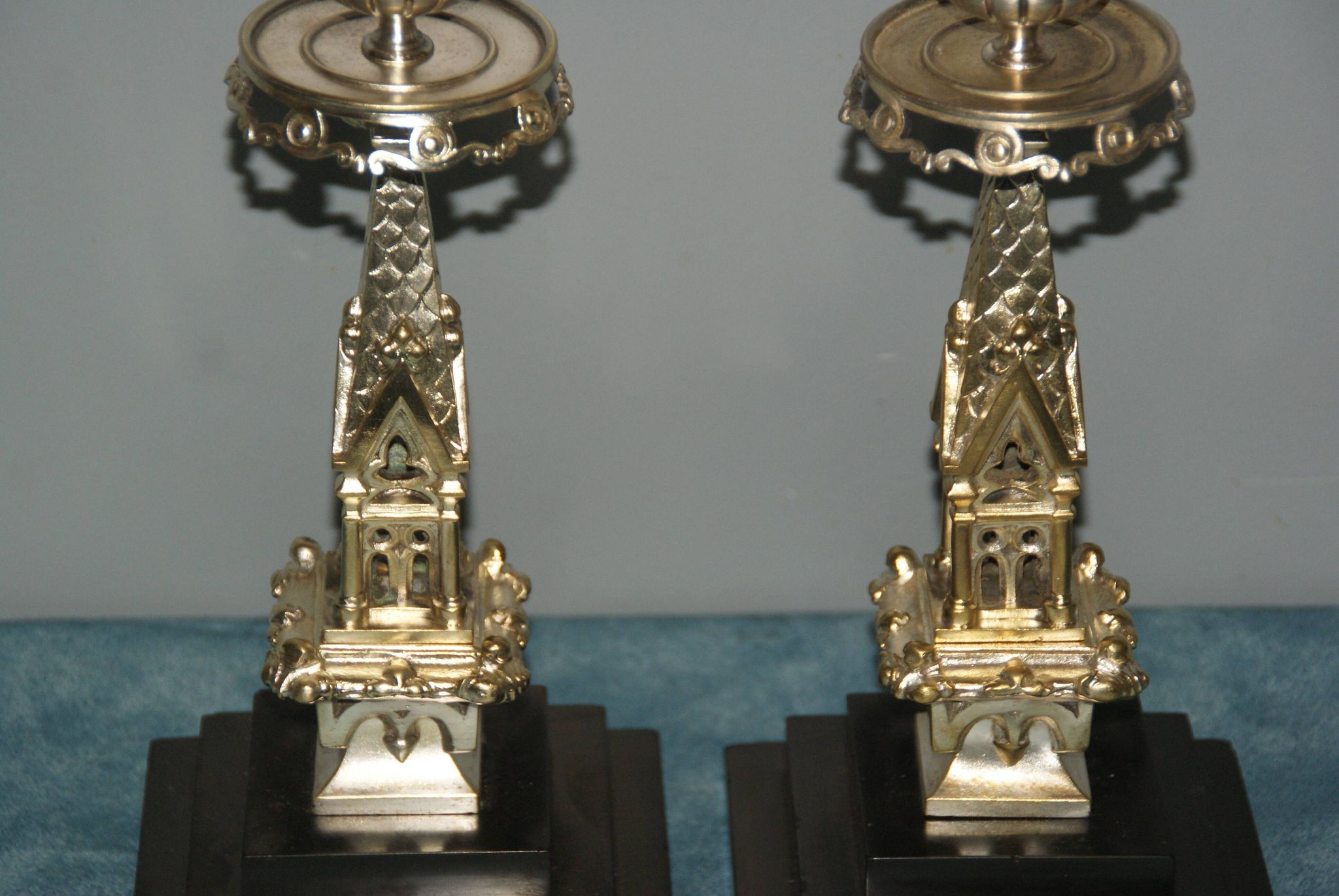Rare pair of 19th century bronze candlesticks