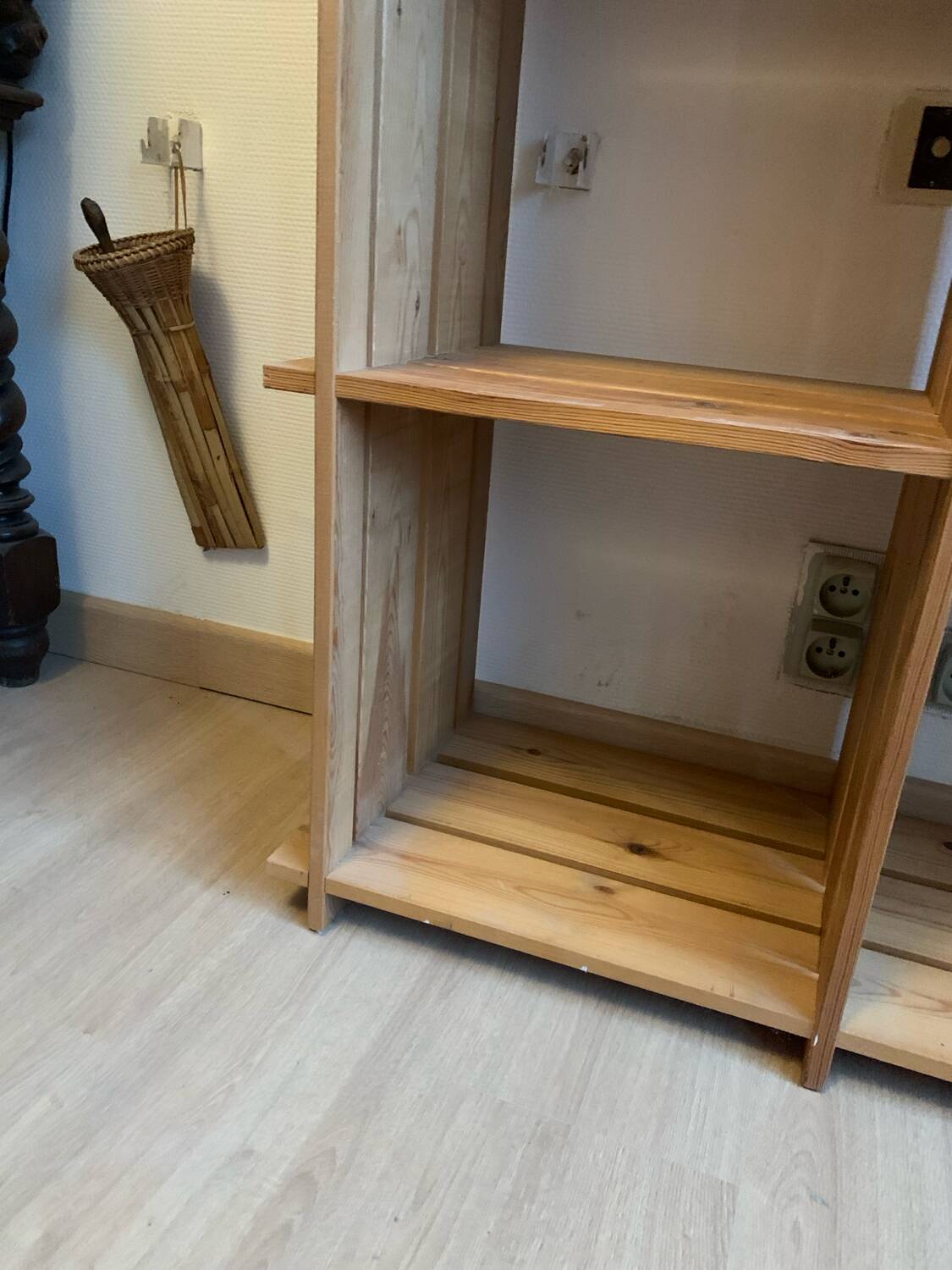 Vintage Mountain Pine Staircase Bookcase Circa 1980