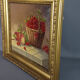 Ancient still life with cherries - peaches Oil on canvas 59x50 cm