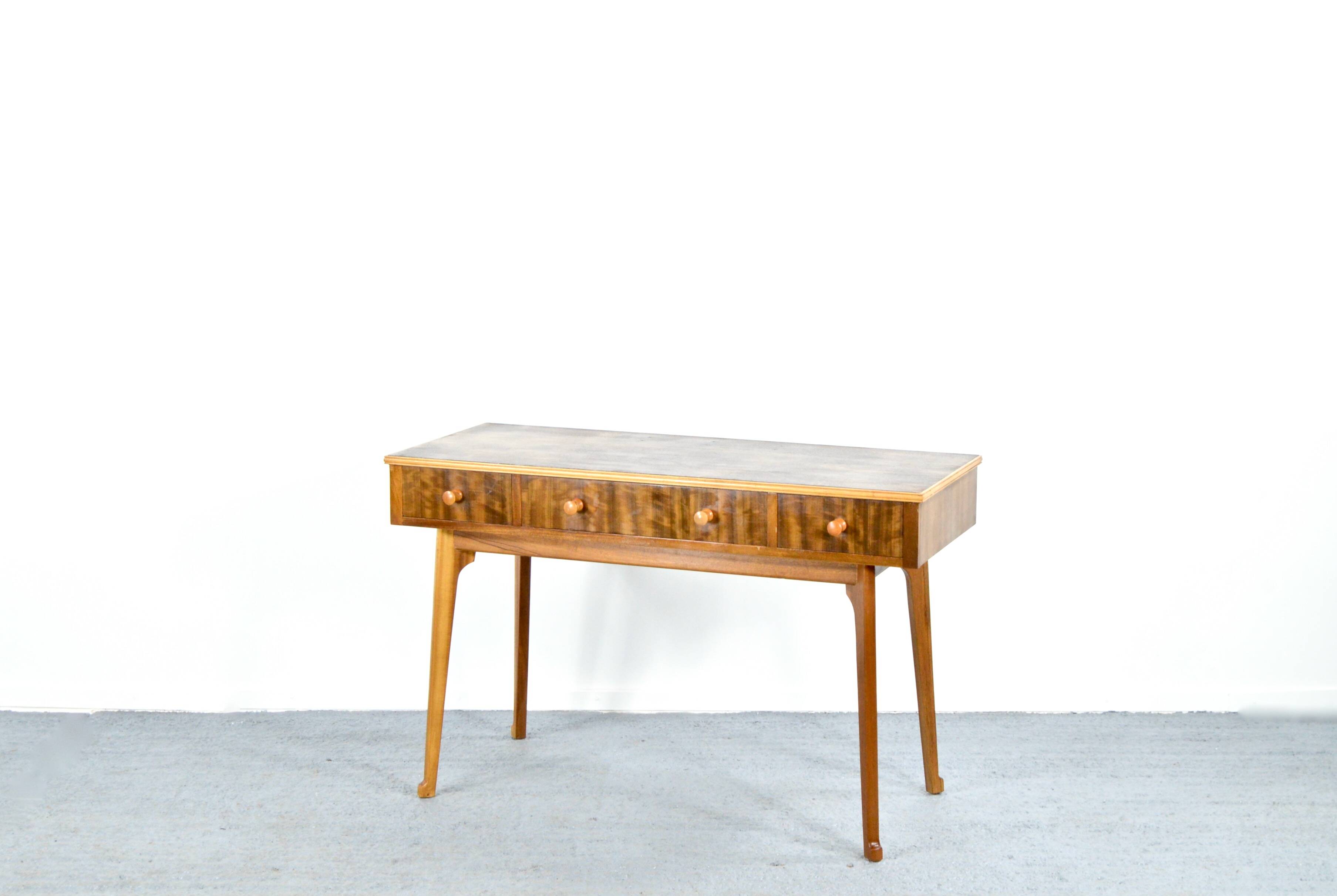 Midcentury Walnut Console Table / Desk By Morris Of Glasgow. Vintage