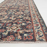 3x12 Persian Navy Blue Runner Rug, 80x378Cm