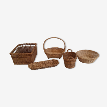 Set of five basketry