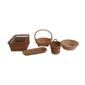 Set of five basketry