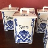 5 cobalt blue flower spice jar