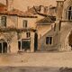 Watercolor signed Sarineau representing a view of a village