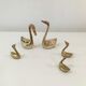 Pair of vintage brass swans
