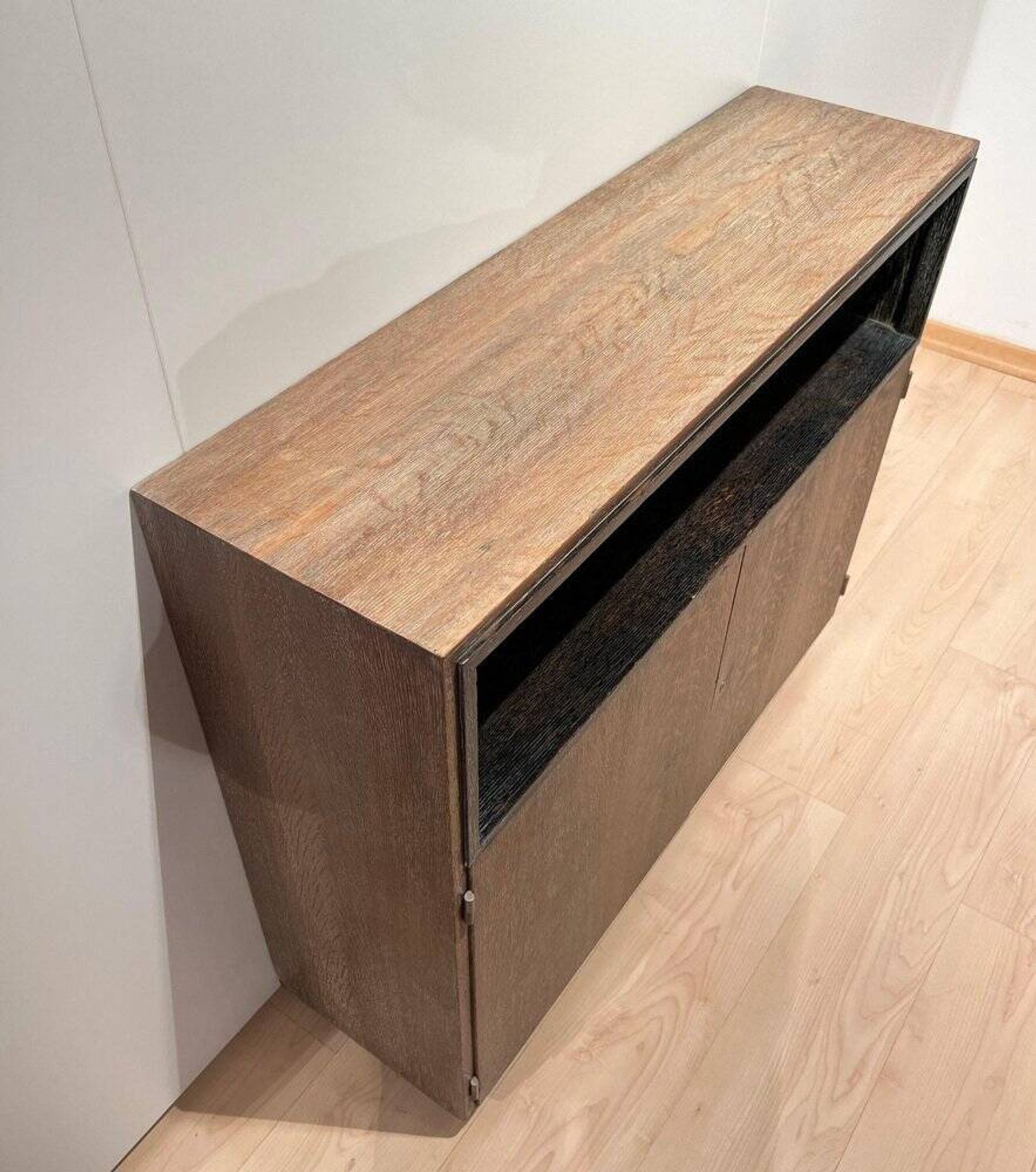 Art Deco Office Cabinet in Limed Oak from De Coene, 1935
