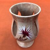 1970s Candle holder / Lantern on a ceramic pedestal with thistle decoration