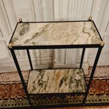 Old marble brass metal console.