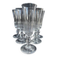 6 Champagne flutes – Baccarat/Saint Louis - Cut crystal - 19th century