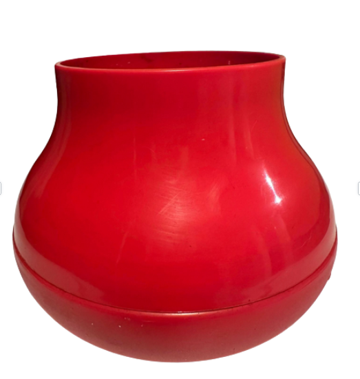 Red plastic vase height