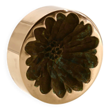 Bronze ashtray by Monique Gerber, flower imprint, 1970s.