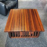 Table basse XL design vintage en bois exotique