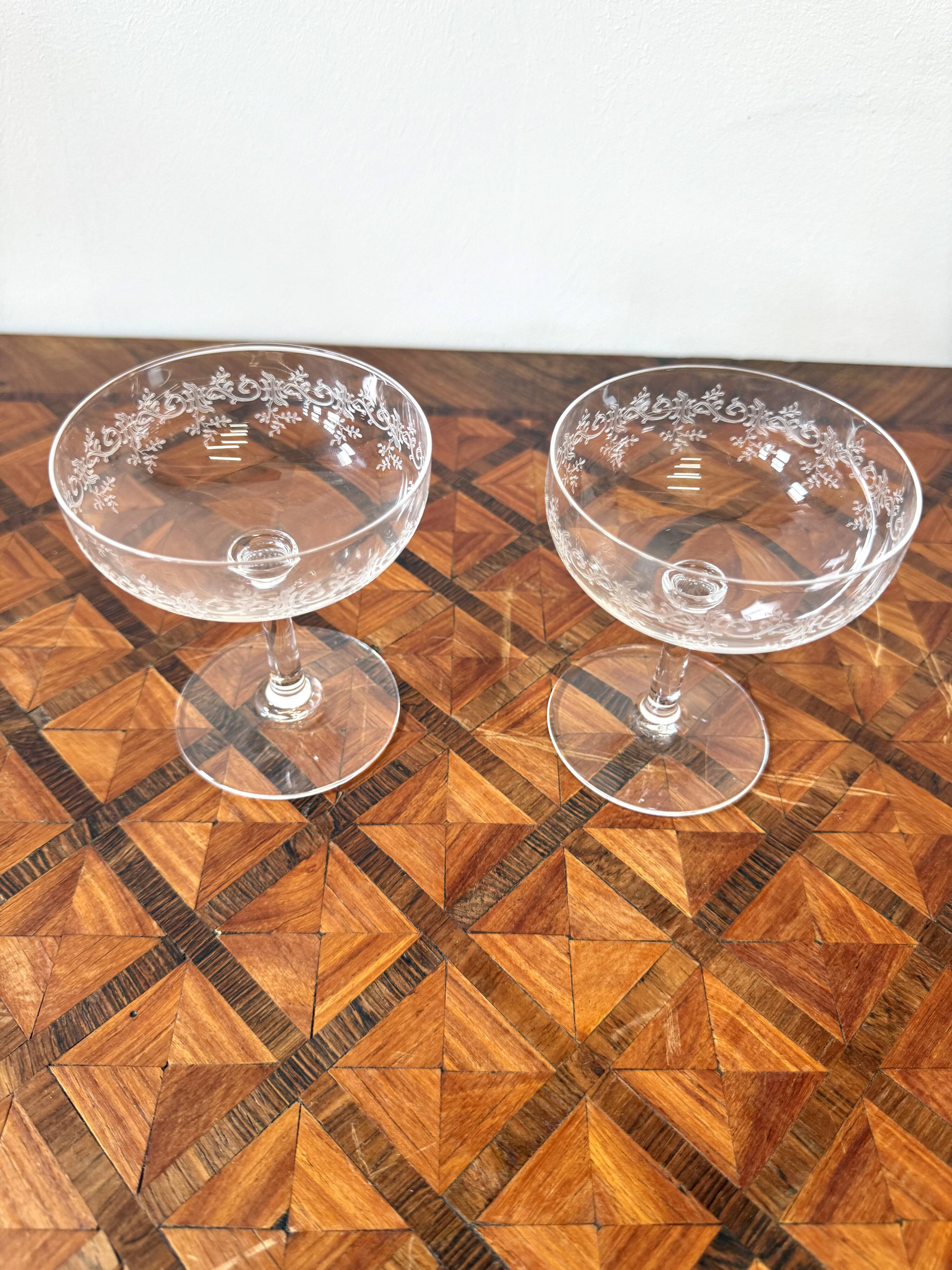 2 Baccarat champagne glasses – Sévigné model