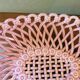 Large basket in pink slip signed Pichon