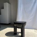 Monoxyl sofa end in black mango tree tripod half-sphere tray h:45 d:44