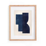Abstract painting in midnight blue signed Eawy.