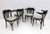 Mid-Century Modern French Ebonized Beech Bistro Chairs, 1970s, Set of 4
