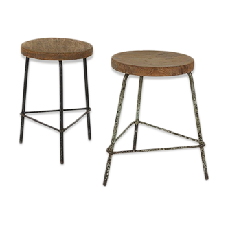 Pair of stools down Pierre Jeanneret