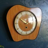 Clock formica vintage asymmetrical silent wall clock "Etling wood"