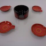Pop Art Ceramic Ashtrays by Romolo Verzolini for Questa Maiolica, Italy, 1970s, Set of 5