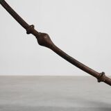 18th‑Century Spanish Walnut Trestle Table with Iron Stretcher