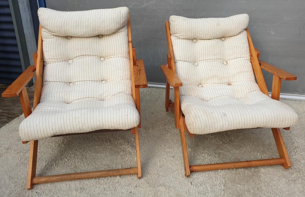 Pair of Kon-Tiki armchairs by Gillis Lundgren 1980's