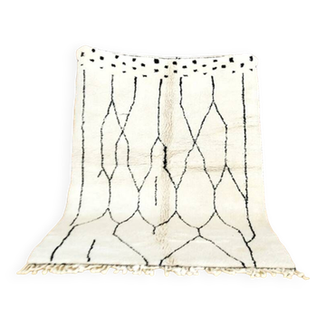 Tapis Beni Mrirt blanc 240 x 168 cm neuf