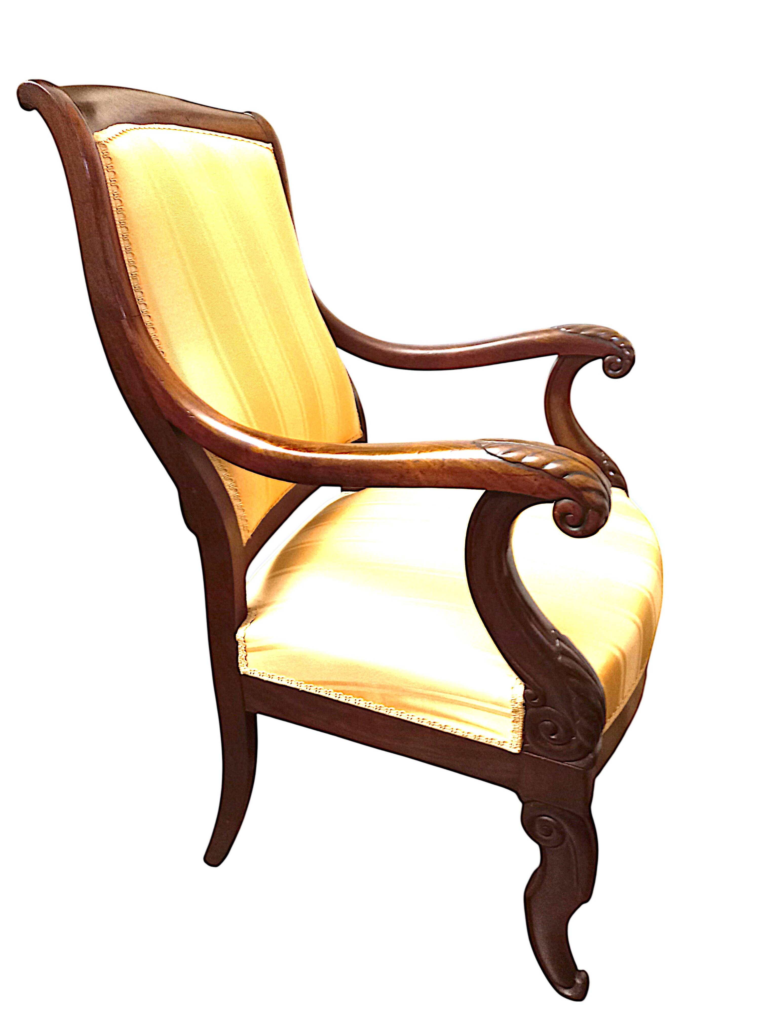 Pair of early 19th century mahogany armchairs