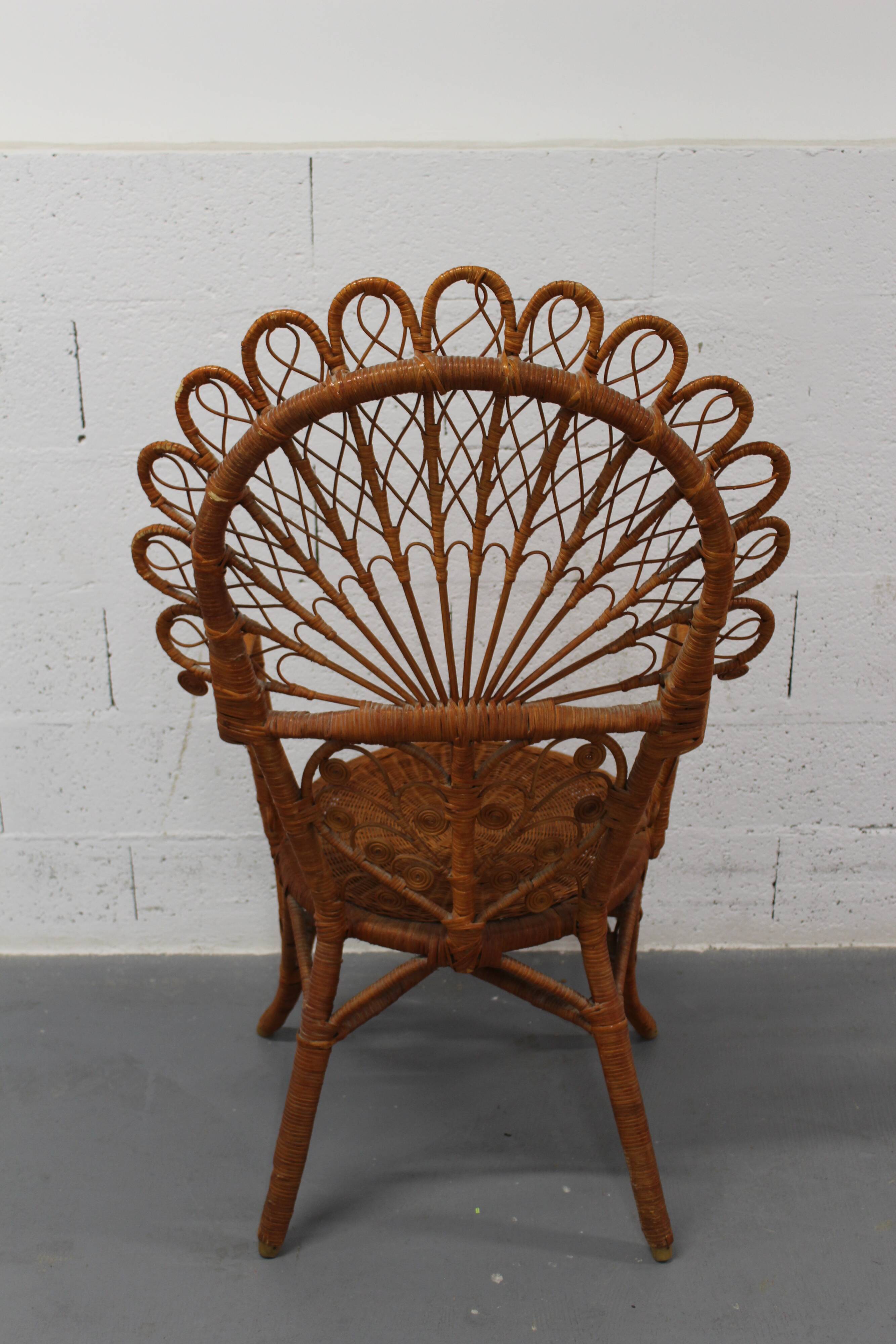 Emmanuelle peacock rattan armchair