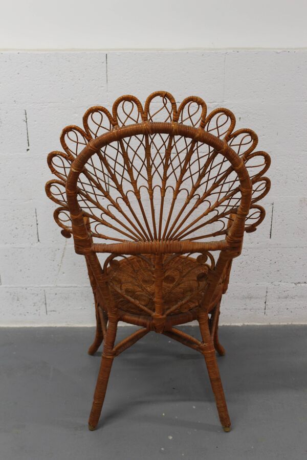 Fauteuil peacock Emmanuelle en rotin