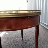 Table basse bouillotte ancienne plateau marbre style louis xvi