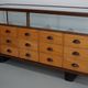 Antique British maple & hardwood haberdashery cabinet or shop counter, 1930s