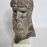 Bust of Poseidon in patinated plaster on plaster base,
