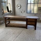XL central island workbench oak
